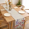 thumbnail image 3 of Table Runner 72 Inches Long for Kitchen Dining, Watercolor Floral Dresser Scarf Farmhouse, Dining Table Decorations for Wedding/Parties, Spring Daisy Lily Lavender Garden Beige 18 x 72 In, 3 of 8