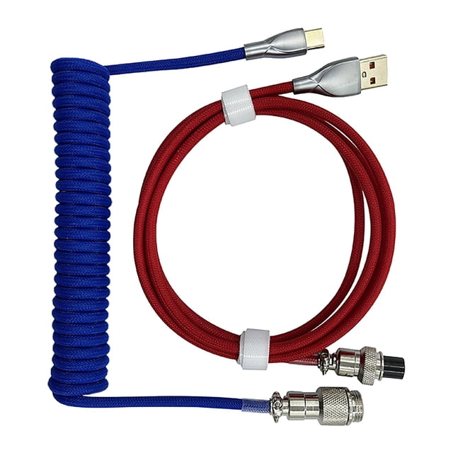 MERIGLARE Câble USB 1,8m vers Câble Divisé pour Clavier Mécanique, et Rouge Bleu Foncé Rouge