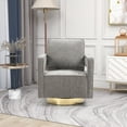 thumbnail image 6 of Miekor Furniture 30.7"W Swivel Accent Open Back Chair Modern Comfy Sofa Chair With Gold Stainless Steel Base For Nursery Bedroom Living Room Hotel Office, Club Chair Leisure Arm Chair For Lounge 54094, 6 of 12