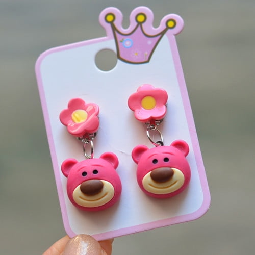 Children's Earrings Baby Sanrio Ear Clip 2024 New Princess Cartoon Little Girl Ear Clip Girls Cute Jewelry