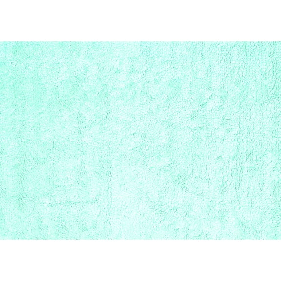 Ahgly Company Machine Washable Indoor Rectangle Solid Turquoise Blue Modern Area Rugs, 5' x 7'