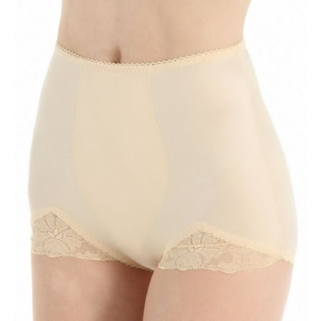 

Women s Rago 919 Light Shaping V Leg Brief Panty with Lace (Beige 2X)