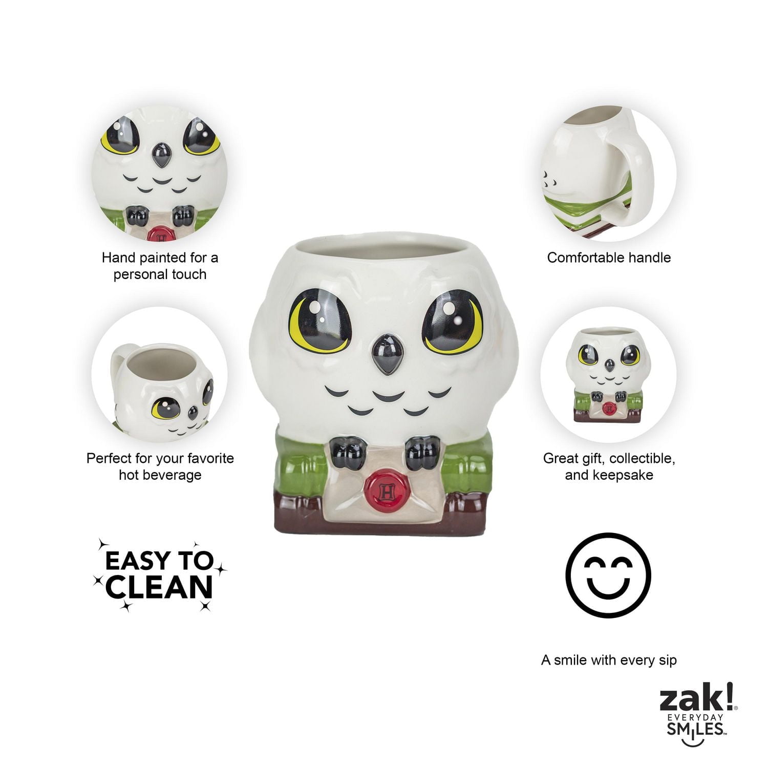 Zak Designs Harry Potter Hedwig Sculpted Mug
