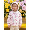 thumbnail image 6 of RUINIXCW Toddler Baby Girl Fall Jacket with Pockets Casual Strawberry Bow Floral Print Zip Up Hooded Long Sleeve Coat, 6 of 8