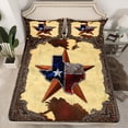 thumbnail image 3 of Homewish Tribal Texas Stars Twin Sheet Sets, Vintage American Stars Twin Fitted Sheet, Southwestern Style Flat Sheet, Super Cozy Room Decor, 3-Piece, 3 of 8