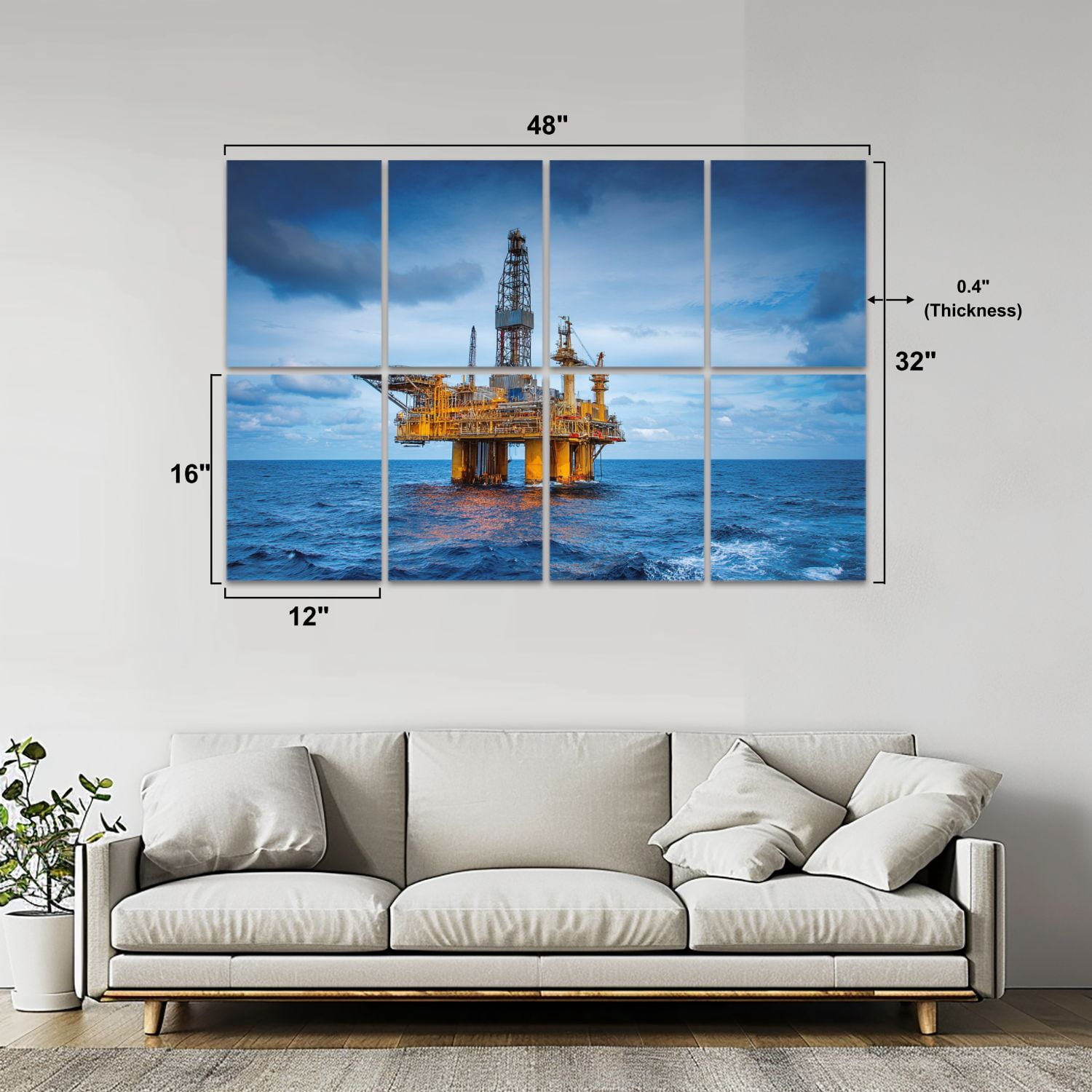 8 Pack Art Acoustic Panels Sound Absorbing oil gas Decorative Soundproof Wall Panels Self Adhesive for Nursery Game Room Bedroom 48"x32"