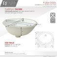 thumbnail image 4 of Stylish Undermount 19.5"W x 16"D White Porcelain Oval Bathroom Sink with 2 Overflow Rings P-206, 4 of 12