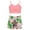 Pink, variant on CHICTRY Kids Girls Hawaii 2 Pcs Tankini Ruched Crop Top with Floral Shorts Athletic Swimsuits Hot Pink 7-8