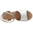 thumbnail image 6 of Apakowa Girls Espadrille Flatform Wedge Sandal Summer Open Toe Platform Sandals (Color : White, Size : 5 Little Kid), 6 of 8