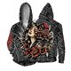 thumbnail image 5 of Sudadera con capucha con estampado de guerrero de tendencia de moda, sudadera con cremallera, informal y versátil, sudadera con capucha para hombre, sudaderas cómodas para hombre, sudadera con capucha, 5 of 5
