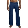 thumbnail image 4 of JTieacloth Mens Relaxed Fit Pants Men's Lightweight Pants Breathable Soft Comfortable Stretch Yoga Sleepwear Drawstring Waist Elastic Home Wear Blue, 4 of 6