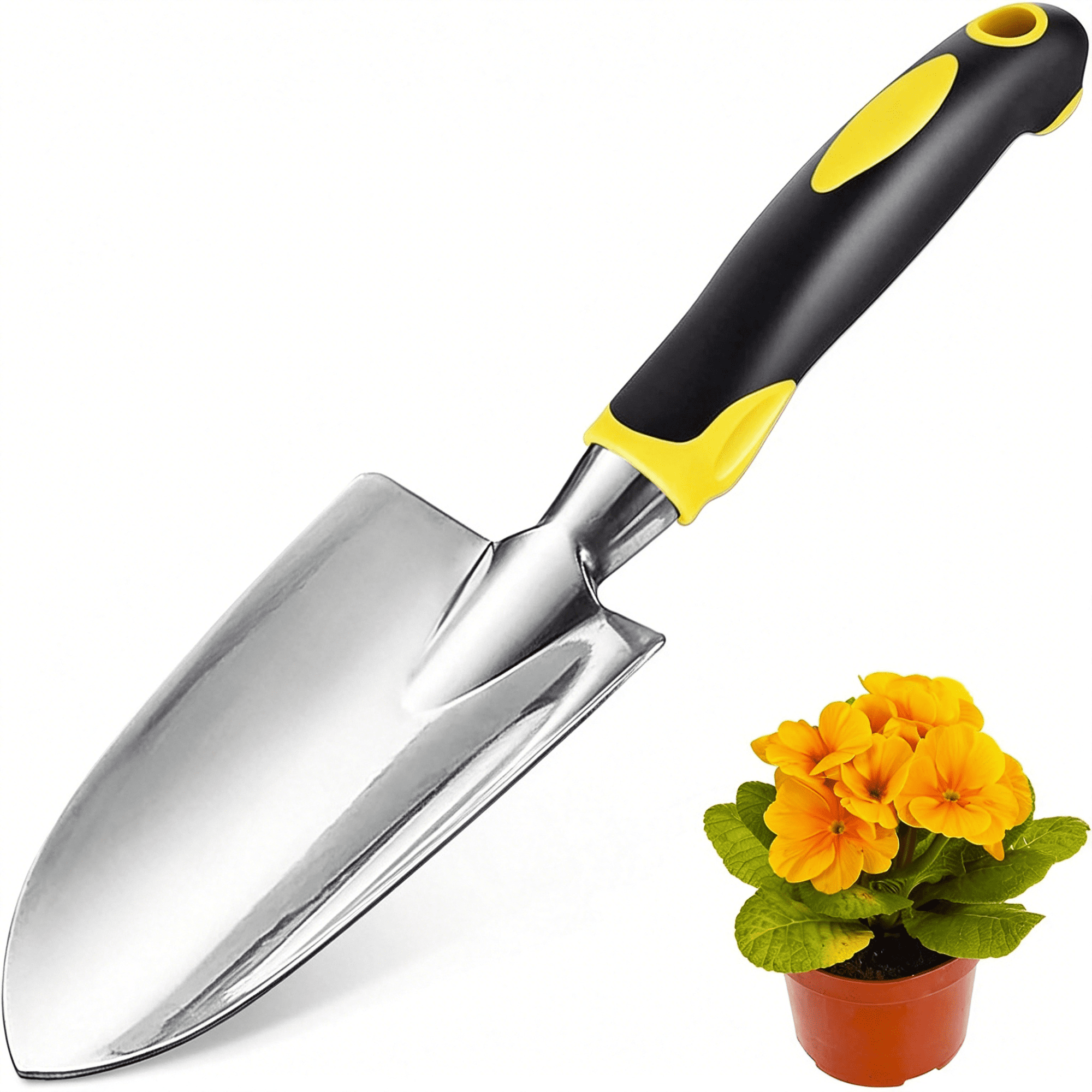 EXLEAF Garden Shovel Trowel Garden Tool Stainless Steel Heavy Duty Trowel Soft Rubberized Non-Slip Ergonomic Handle Hand Shovels for Digging Planting Transplanting Weeding