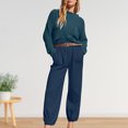 thumbnail image 1 of Conjunto de chándal cómodo y suelto informal para mujer suéter de punto traje de pantalón, 1 of 6