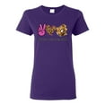 thumbnail image 1 of Peace Love Baseball Sports Womens Graphic T-Shirt, Purple, Small, 1 of 5