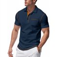 thumbnail image 6 of Zimjoy Mens Polo Shirts Short Sleeve Strech Casual Dress Golf Polo Shirts Summer Soft Lightweight with Chest Pocket Navy S, 6 of 6