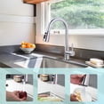 thumbnail image 4 of Wowow Kitchen Faucet Head Replacement Brushed Nickel, 3 Function Pull Out Spray Nozzle with 9 Adapters for Kitchen Sink Faucet，US Standard for Moen Kohler Delta Faucets G1/2 Male Connector, 4 of 6