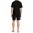 thumbnail image 3 of UNCOVER by SCHIESSER Conjunto de Pijama para Hombre de 2 Piezas - Corto, Cuello en V, Algodón, liso/estampado Negro L (Large), 3 of 3
