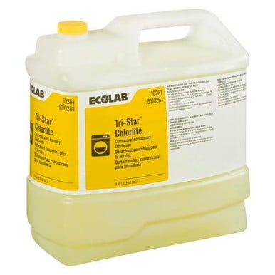 Ecolab Destainer Lessive Chlorite Tri-Star 9,46 L/2,5 Gallon Détachant