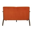 thumbnail image 6 of Lexicon Carlson Velvet 2-Piece Upholstered Sofa Set in Orange, 6 of 12