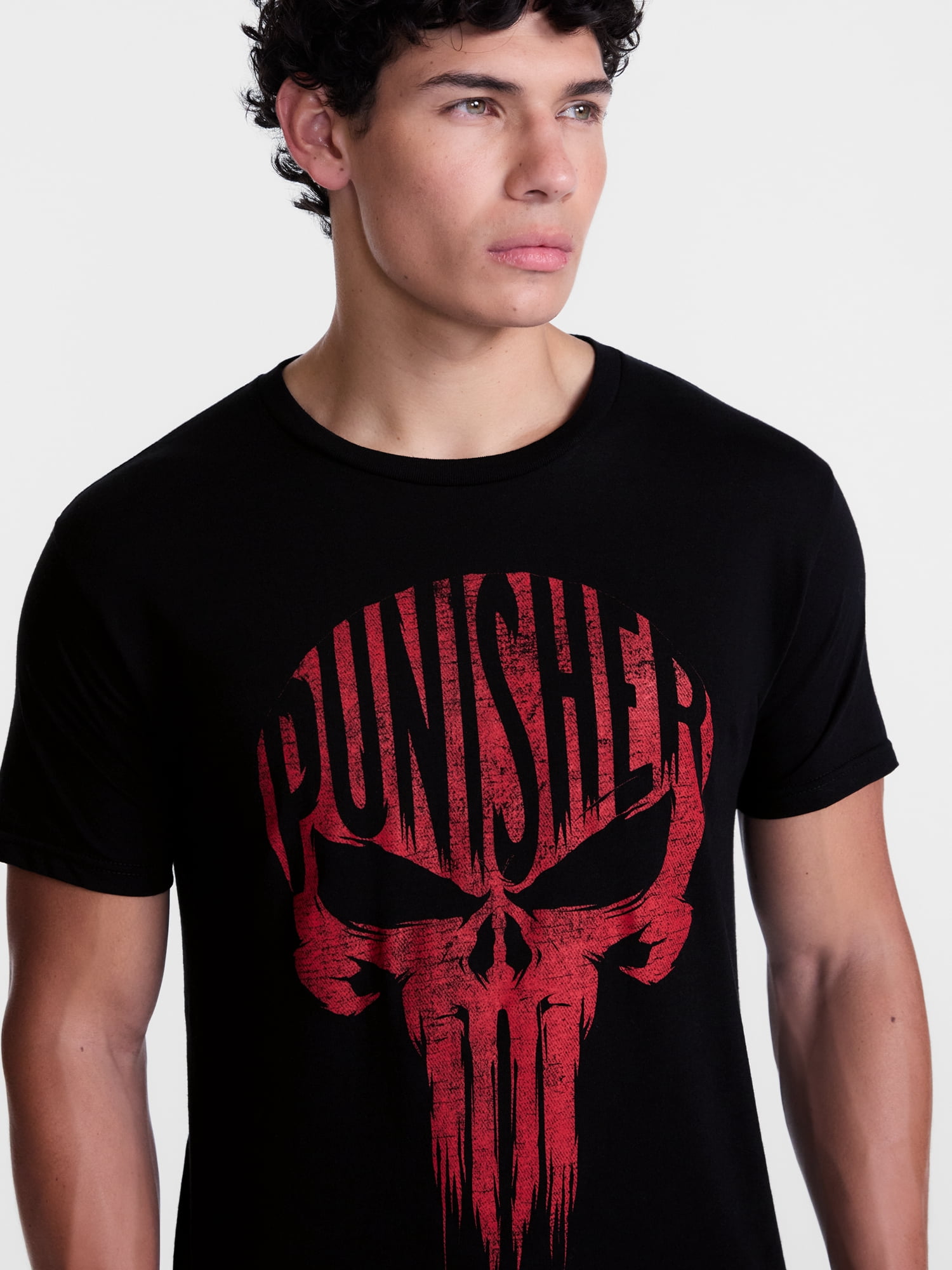 Punisher Men's and Big Men's Skull Cotton Graphic Tee with Short Sleeves, Sizes S-3XL