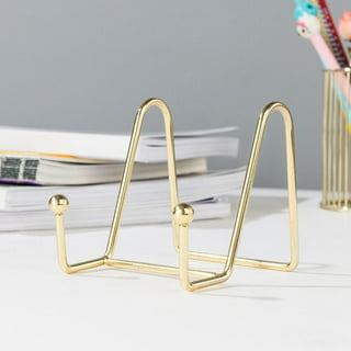Gold Small Plate Stand (8) – Prints & Clay