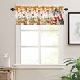 thumbnail image 3 of Orange Thanksgiving Valances for Windows Farmhouse Kitchen Curtains Valances Rod Pocket Valance Curtains for Kitchen Windows Fall Maple Leaves Cat Pumpkin Fall Window Valances for Bathroom 42"x12", 3 of 6
