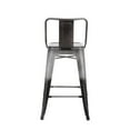 thumbnail image 3 of AC Pacific Distressed Metal Barstool with Back, Black, 24 -inch, Set of 2, 3 of 6