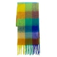 thumbnail image 5 of Naierhg Winter Scarf Women Scarf Colorful Rainbow Plaid Fringed Thick Tassels Fuzzy Double-sided Keep Warm Soft Autumn Winter Adults Long Scarf Shawl for Daily Life Red, 5 of 8