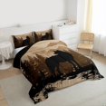 thumbnail image 3 of Homewish Jungle Wildlife Wolf Queen Comforter Set for Men, Vintage Lodge Cabin Bedding Sets, Brown Rustic Farmhouse Reversible Bedding Comforter Set, Luxury Bedroom Decor, 3-Piece, 3 of 8