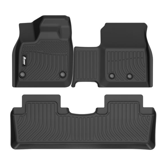 Ikon Motorsports 3D Molded TPE Floor Mats Compatible with 2023-2025 Nissan ARIYA Black All Weather Waterproof Anti-Slip Floor Liners, Front 2nd Row Interior Accessories 4PCS