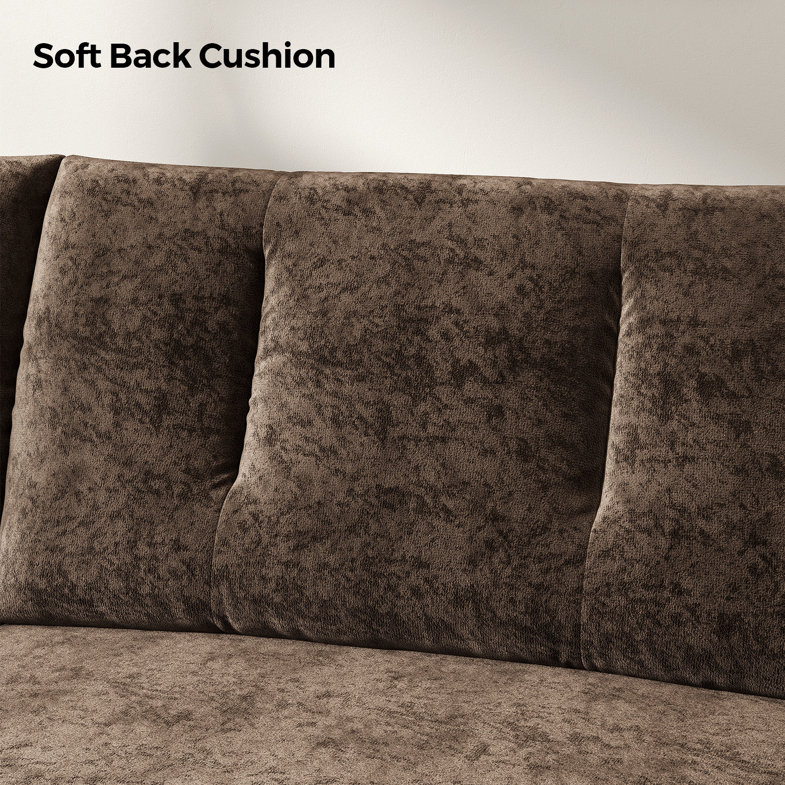 COPIAE 84.5 Inch Loveseat Sofa, Modern Couch and Sofa, Feather-tip armrest design, Sturdy and Easy Installation, Small Sofa for Living Room Bedroom Office and Apartment, Chenille Fabric,Dark Brown