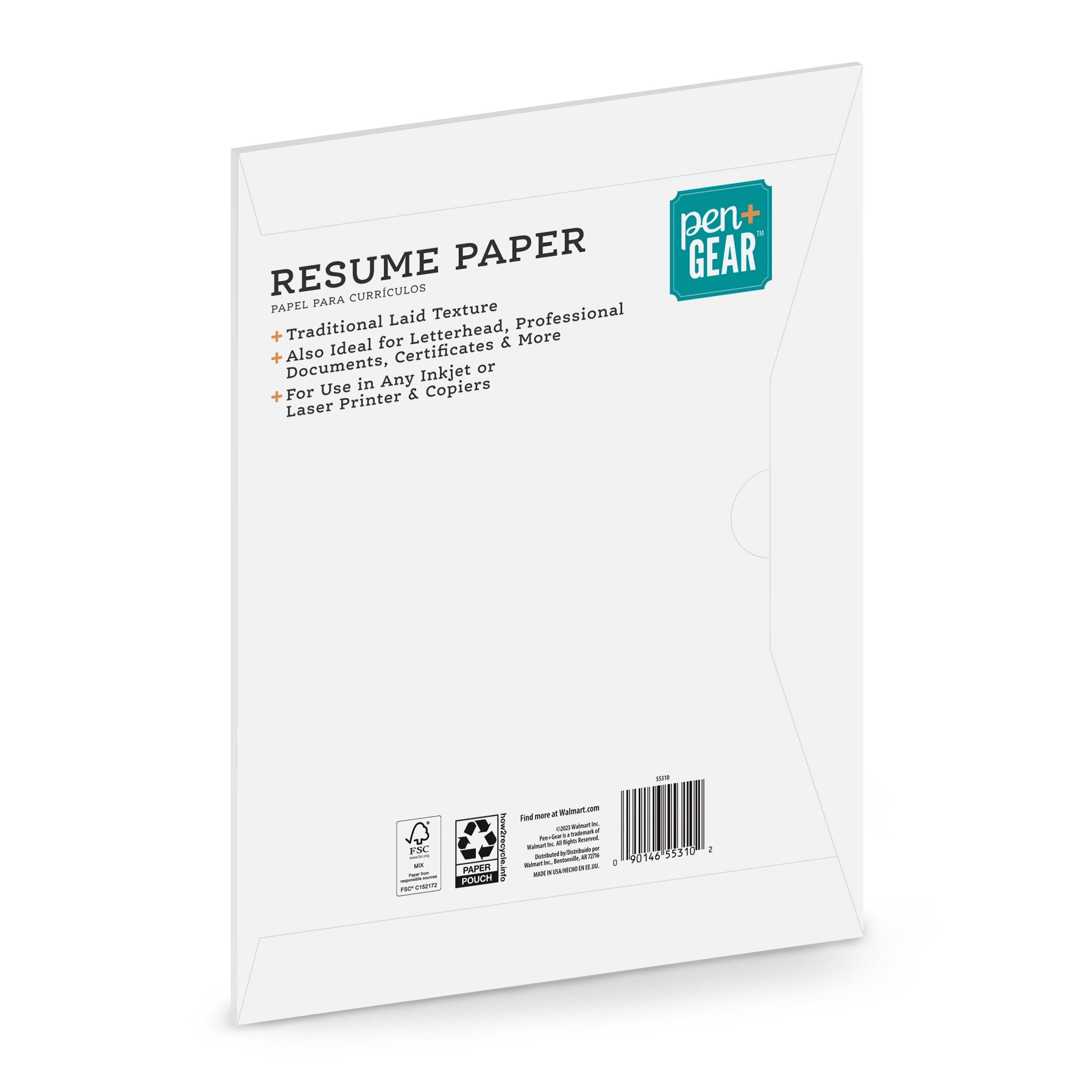 Pen + Gear Ivory Resume Paper, 24lb/89gsm, Laid Finish, 8.5 x 11 inches, 25  Sheets 