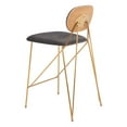 thumbnail image 5 of Georges Counter Stool Gray & Gold Counter Stool, Modern Style, Soft and smooth velvet fabric, Plywood, Indoor Bar, 5 of 5