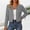 Gray, variant on Womens Faux Suede Crop Blazer Dressy Casual Pleated Crew Neck Open Front Long Sleeve Jackets Comfort Trendy Slim Fit Coats Outwear for Business Work Office