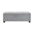 thumbnail image 6 of Ottoman with Storage, Upholstered Bench with Button Tufting and Safety Hinge, Solid Wood Frame for Bedroom Living Room Entryway, Light Grey, 6 of 9