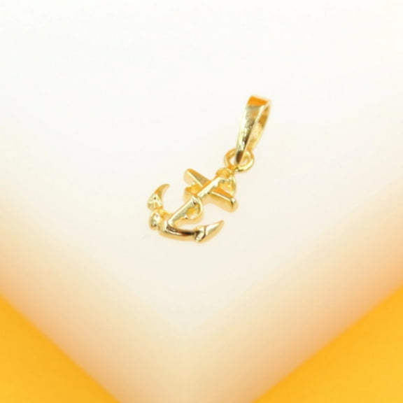 18K Gold Filled Anchor Coin Pendant