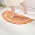 thumbnail image 4 of TOWN & COUNTRY PLAY Citrus Slice Orange Half Circle Shaped Bath Mat, Absorbent Tufted Floor Mat, Non-Slip Backing, Machine Washable, Orange, 34.7"x18.1", 4 of 9