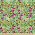 thumbnail image 2 of Floral Sofa Upholstery Fabric by the Yard, Illustration of Spring Blooming Flowers and Leaves on a Natural Backdrop, Decorative Fabric for DIY and Home Accents, Seafoam Pink and Green by Ambesonne, 2 of 5