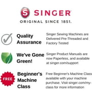 SINGER M3220 Lightweight & Portable Sewing Machine With 108 Stitch Applications, LED Lighting & 1-Step Buttonhole | Ideal for Crafting, Home Décor, and Fashion Sewing