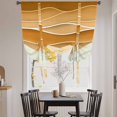 thumbnail image 4 of Tie Up Curtains for Windows Yellow Beach Waves Valance Adjustable Balloon Curtain Abstract Water Lines Tie Up Shades for Kitchen Living Room Bedroom Privacy Curtain Drape 34x45 Inch, 4 of 9