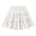 thumbnail image 5 of QATAINLAV Womens Summer Solid Color Ruffle Mini Skirt Tiered High Waist A Line Skirts Cute Flowy Athletic Golf Tennis Skirt White M, 5 of 7