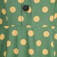 thumbnail image 6 of Karymi Summer Dress Vintage Polka Dot Swing Midi Dress, Contrast Collar Short Sleeve Button Front Self Bow Waist Retro Hepburn Party Sundress Womens Dresses, 6 of 8