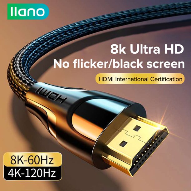 llano hdmi 8K 2.1 3D Cable Trenzado A 60hz/144hz De Transmisión De Ultra Alta Velocidad 48Gbps 3D HDR Para HDTV PS5/PS4 pro Switch Xbox