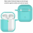 thumbnail image 6 of Case Cover for AirPods 1st, Soft Silicone Protective Cover with Keychain, Front LED Visible, Blue, 6 of 8