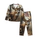 thumbnail image 1 of Balery American Wildlife Deer Forest Conjunto de Pijama con Estampado para Mujer, Conjunto de Dos Piezas con Manga Larga, Ropa de Dormir Suave con Bolsillos, Pijamas Cómodos-Large, 1 of 7