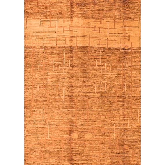 Ahgly Company Indoor Rectangle Oriental Orange Modern Area Rugs, 2' x 3'