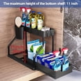 thumbnail image 2 of 1pc 2-Tier Sliding Under Sink Organizers And Storage, Multifunctional Narrow Space Under Counter Storage Pull Out Cabinet Drawer Organizer, Kitchen Accessories,, 2 of 4
