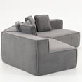 thumbnail image 3 of Spaco Gray Blue 132" Oversized Teddy Sectional Sofa, Ultra-Soft Fabric, 6 Cushions, Easy-Clean, Modern Family Gathering Couch, 3 of 7