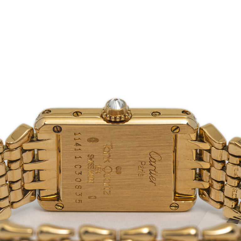 Cartier Tank Louis 1141 18k Yellow Gold Factory Diamonds Quartz