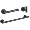thumbnail image 1 of Juego de 3 accesorios de baño de pared de color negro: gancho para bata, soporte para papel higiénico de pared, aro para toalla, toallero de 16", accesorios de baño, toallero., 1 of 1